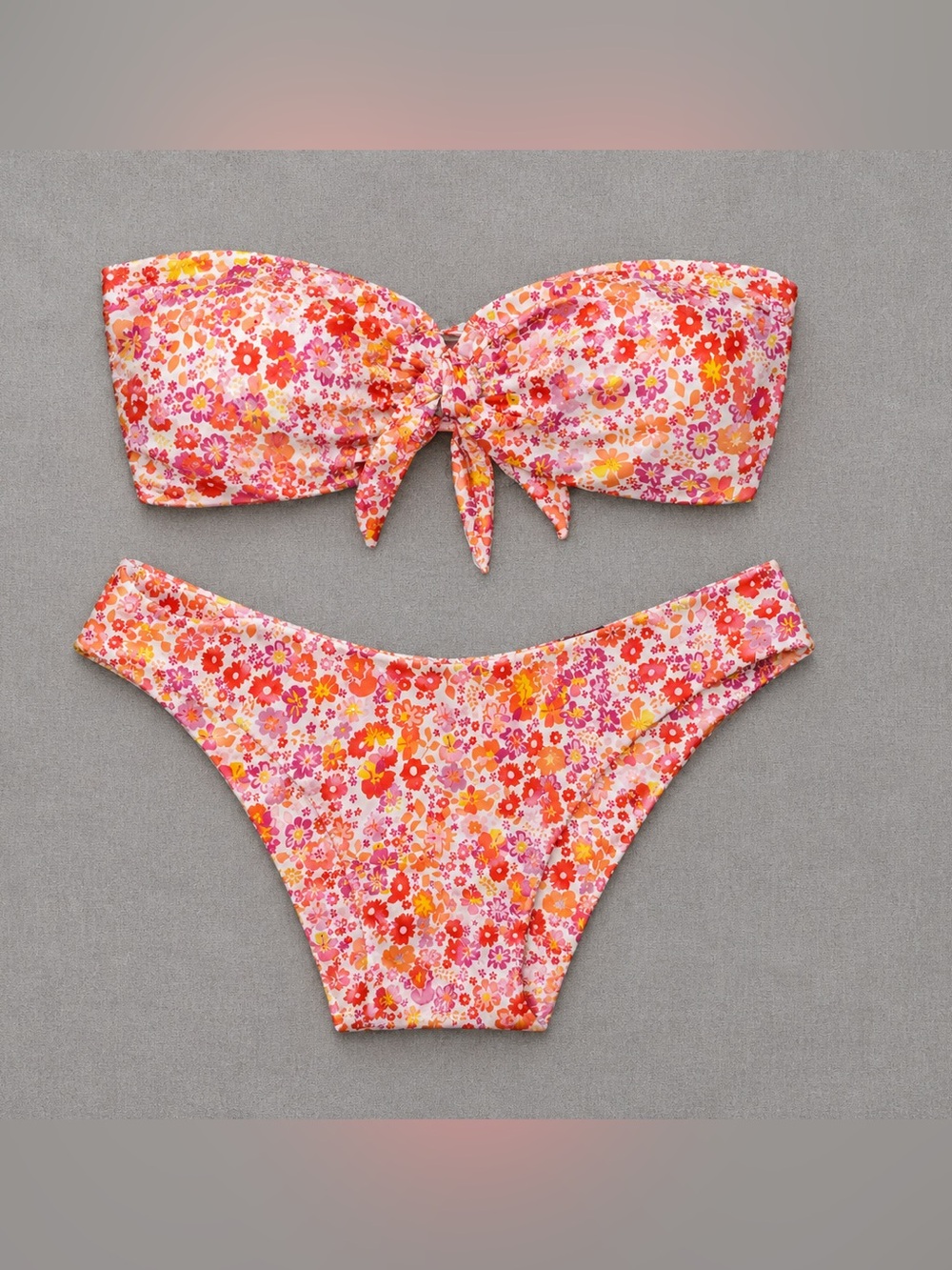 NWT - Zaful Womens Bandeau Bikini O Ring Strapless High Cut Size Small Swimsuit
